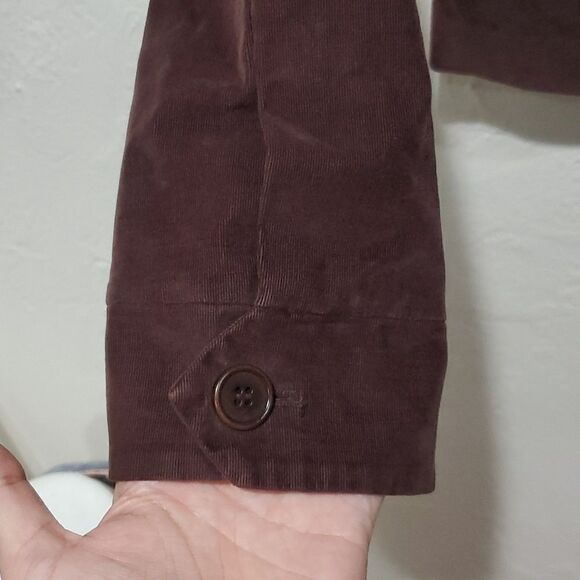 BCBGMaxAzria Brown Corduroy Jacket with Ruffled Neckline Size M - Picture 7 of 14
